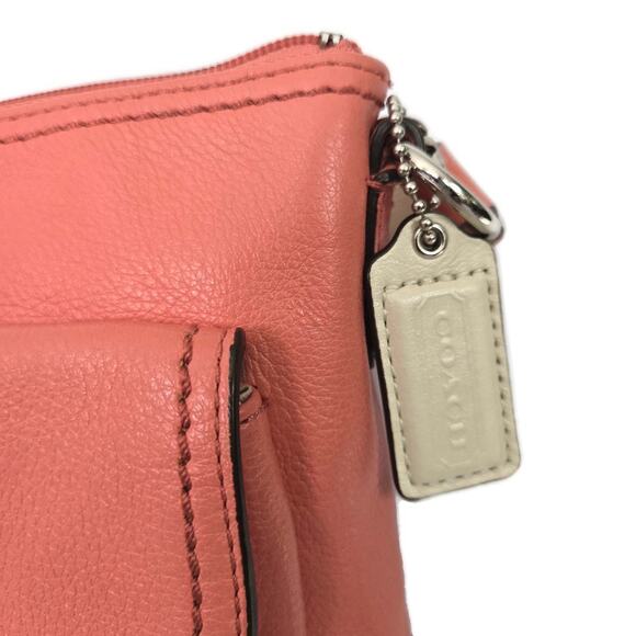 Coach Women's Peach Pebbled Leather Mini Crossbody Bag - Picture 4 of 9